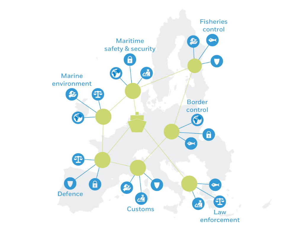 CISE network like logo with map