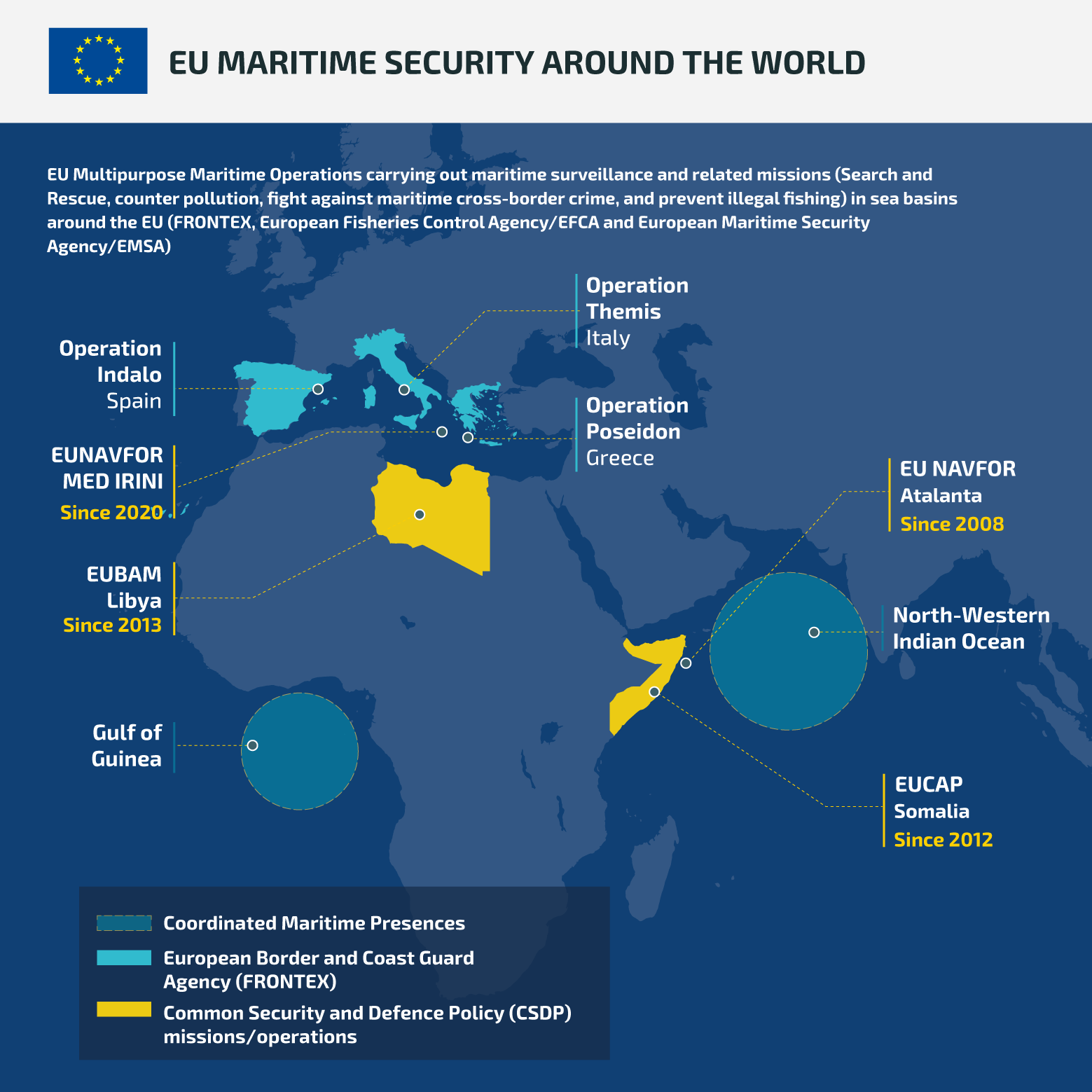 Map EU maritime security engagement around the world SQUARE