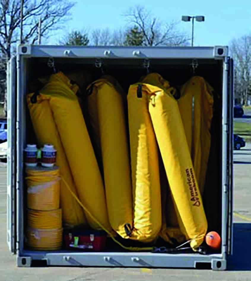 pollution response fire boom